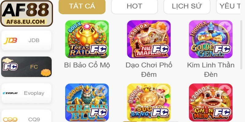 Sảnh game mang đến rất nhiều chủ đề mới lạ, hấp dẫn